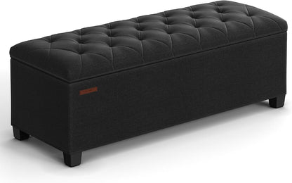 SONGMICS Storage Ottoman Bench, Foot Rest with Legs, Load up to 661.4 lb