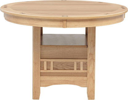 Coaster Home Furnishings - LAVON - Wood - Oval Extendable Dining Table with 18-Inch Extension Leaf, Storage Shelf & Closed Storage - Kitchen & Dining Room - 60-Inch - Light Oak - 106620