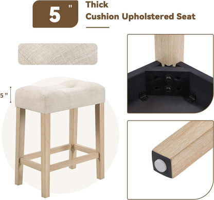 59" Counter Height Bar Table Set with Power Outlet, Industrial Breakfast Table with 3 Padded Stools, 4 Piece Bar Table and Chairs Set for Living Room, Dining Room, Light Oak