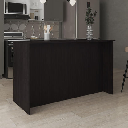 Kitchen Island with Three Open Shelves and Two Cabinets | Spacious countertop and concealed storage for efficient kitchen use