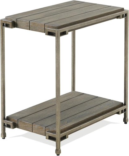 Polay Coffee Table Set with 2 Chairside Tables Metal Frame Wood | Modern coffee table set with aged graphite finish, hardwood and oak veneer construction, removable casters for mobility,