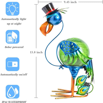 MUMTOP Peacock Solar Lights Outdoor, Solar Lantern Outdoor Decorative Waterproof LED Peacock Lights Tabletop Decorations for Patio Garden Yard Outside Decor, Peacock