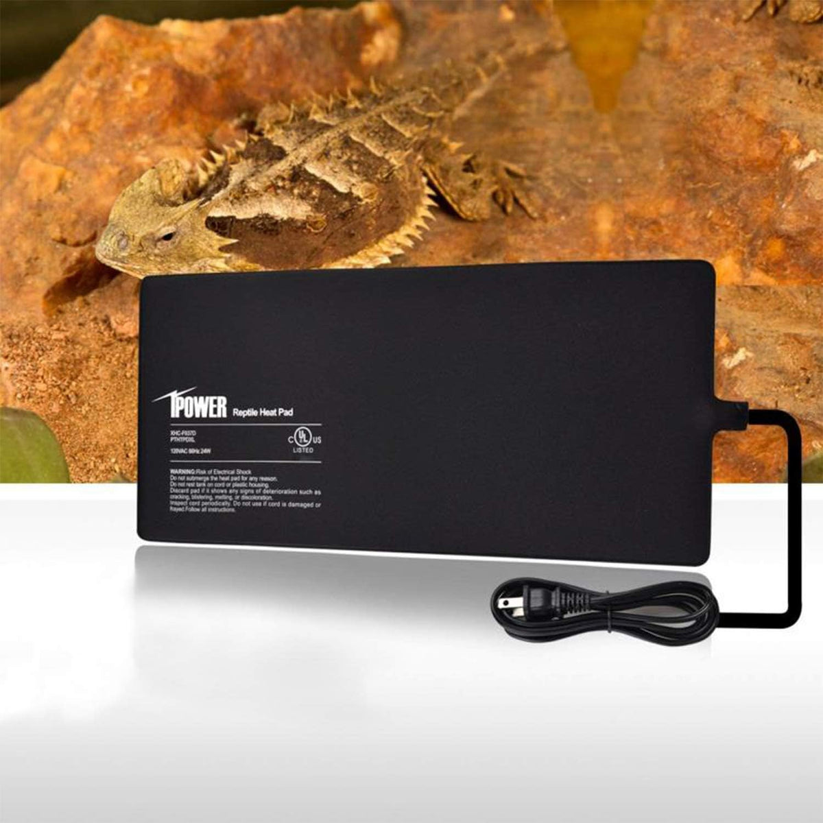 iPower 8 by 18-Inch 24W Reptile Heat Mat, Under Tank Warmer Terrarium Heat Pad for Turtles Lizards Frogs and Other Small Animals, Multi Sizes