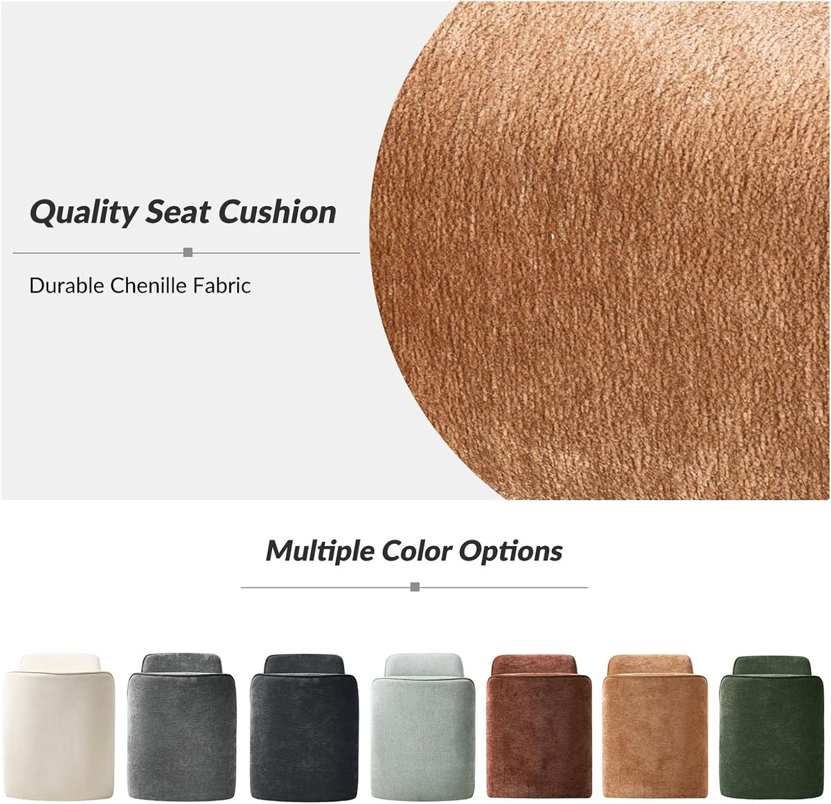 HULALA HOME 57" Modern Chenille Bench with Thick Padded Seat, Upholstered End of Bed Bench for Bedroom, Entryway & Living Room Seating, Caramel