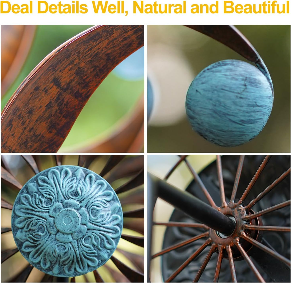LimeHill Metal Wind Spinner for Garden and Yard - Kinetic Wind Spinners Outdoor Large (24 x 84 inches)