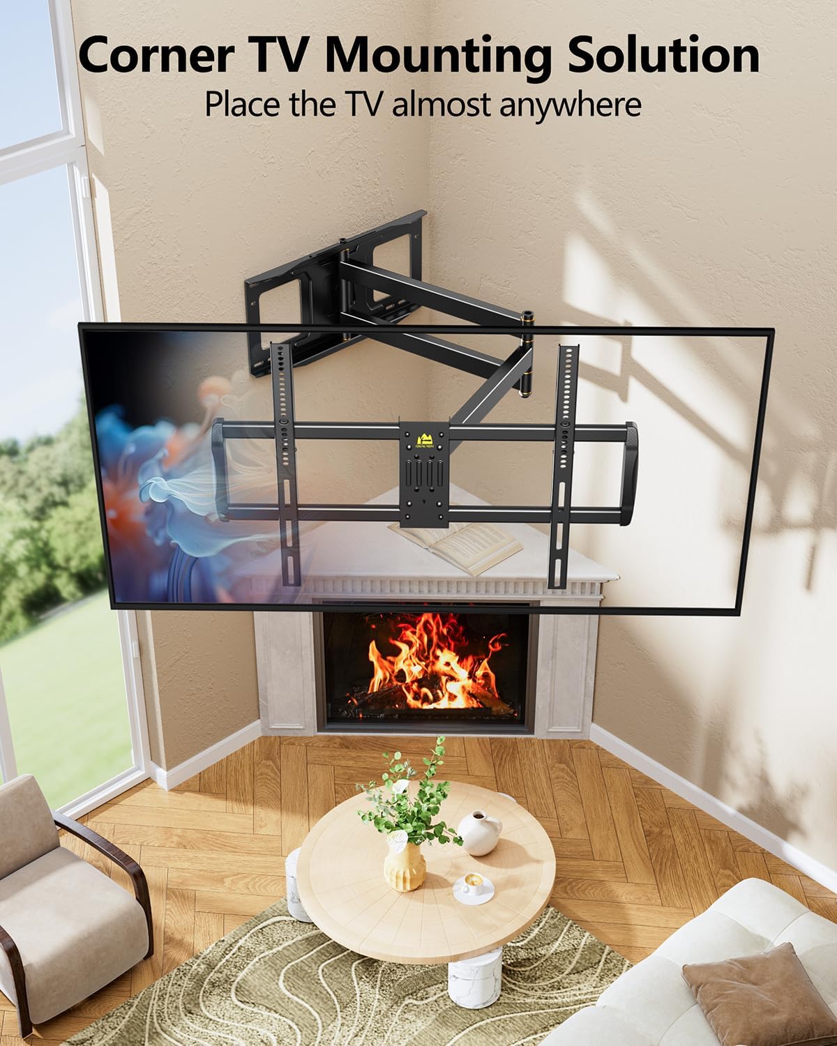 FORGING MOUNT 43–110 inch Long Arm Full Motion TV Wall Mount Holds 176 lbs, VESA 900x600mm, 42.8″ Long Extension for Screen Centered on Living Room,Heavy Duty TV Mount, Tilt, Fits 12″/16″/24″ Studs,
