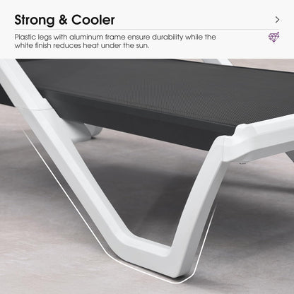 PURPLE LEAF Lounge Chair Outdoor Set of 2 w/Armrest & 1 Table, Dark Grey | Easy Assembly, Clear step-by-step instructions and simple hardware help you set up the lounge chairs in just a few minutes