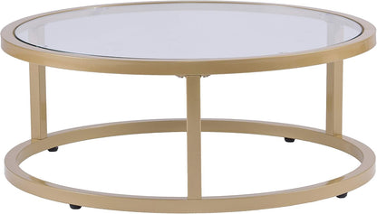 SEI Furniture Evelyn Glam Nesting Coffee Table 2-pc Set, Gold