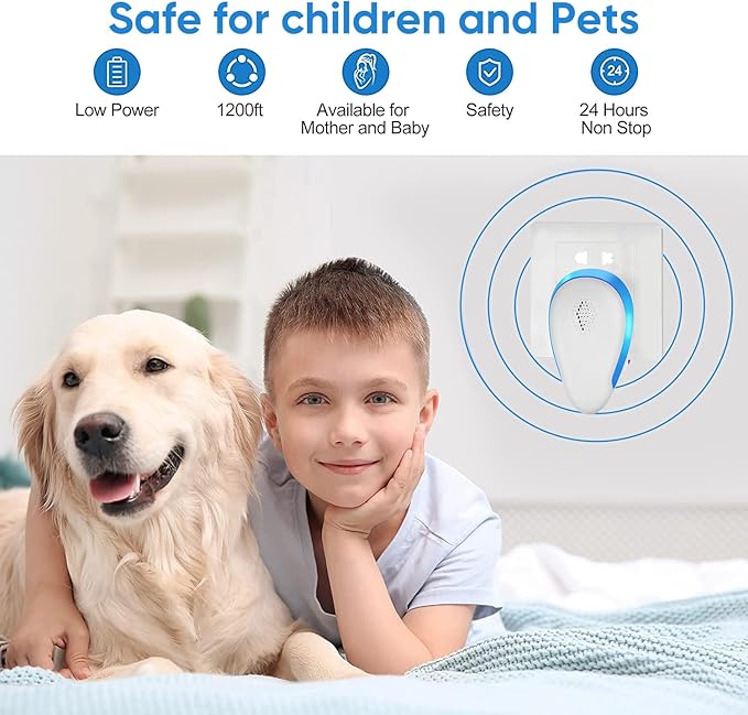 2025 Upgraded Rodent Repellent Indoor, 6 Pack Mouse Repeller Roach Traps Indoor for Home Mouse Repellent Ultrasonic Plug in Bat Deterrent Devices for Ants, Spiders, Squirrel Bats Safe for Humans