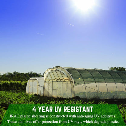 Farm Plastic Supply - Clear Coolmax Greenhouse Plastic Sheeting - 6 Mil - 4 Year UV Resistant Infrared Anti-Condensate Green House Covering Thermal Greenhouse Plastic 6 mil (40' x 110')