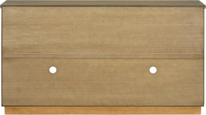 SOFTSEA Farmhouse 58" Sideboard with Adjustable Shelves, Glass Arch Buffet Cabinet for Kitchen and Living Room, Old Pine