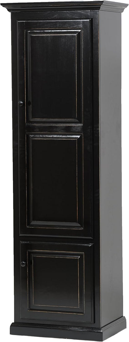 American Heartland Poplar Single Door Pantry, Antique Black
