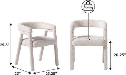 Walker Edison Ezra Modern Solid Wood Rounded Back Dining Chair - Natural (Set of 2)