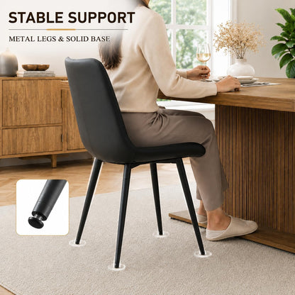 7 Piece Extendable Dining Table Set for 6, 63-79 Inch Brown Kitchen Table Set with 6 Black PU Leather Chairs，Farmhouse Wood Expandable Storage Cabinet Dining Room Table Set 6 for Kitchen Dining