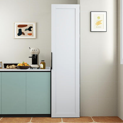 63'' Particle Board and Free Standing Pantry Cabinet, Kitchen Storage Cabinet with Doors Tall Kitchen Pantry Cabinet for Dining Room and Living Room Organization (White)