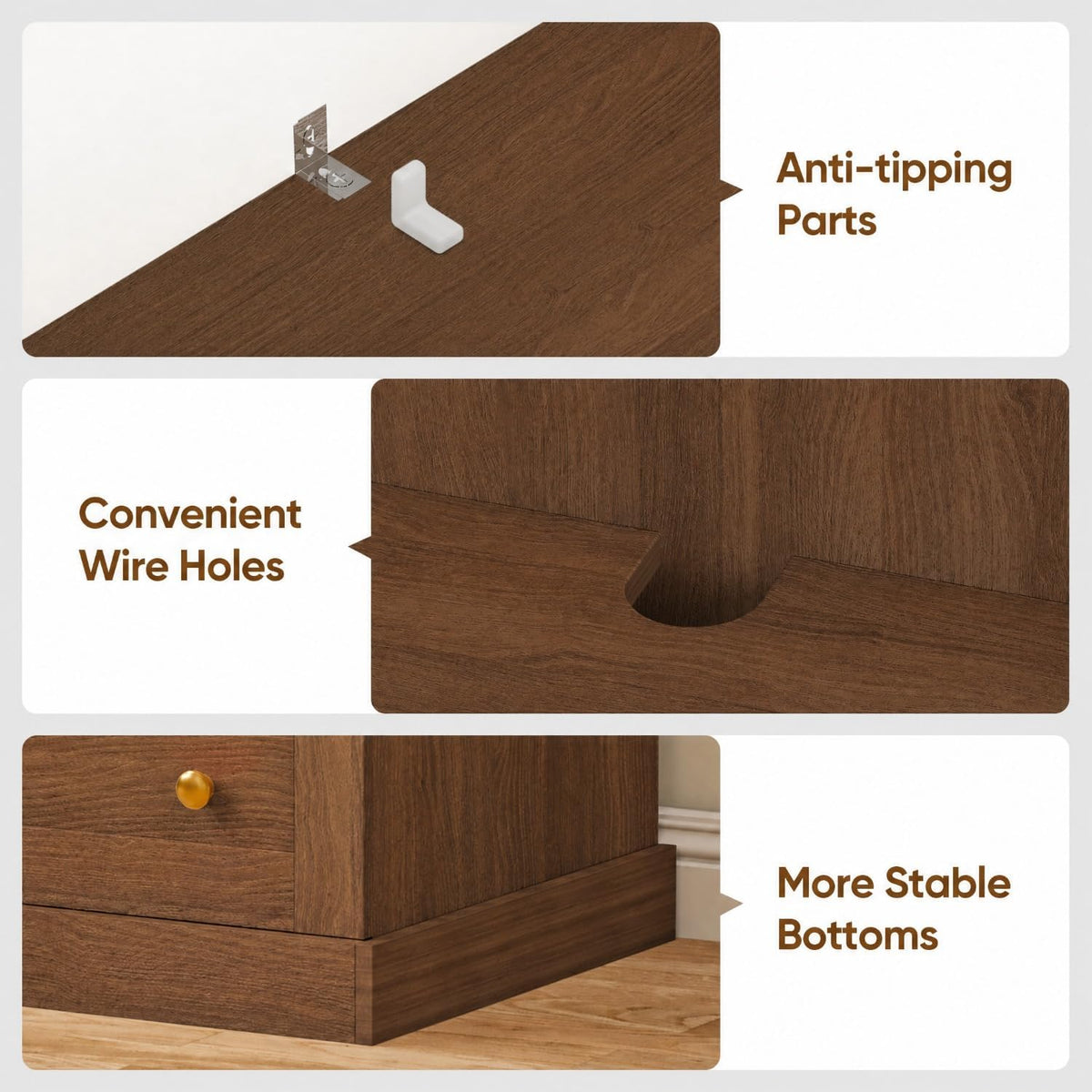 71" Farmhouse Kitchen Pantry Cabinet with Drawers, Set of 4 – Dark Brown Freestanding Coffee Bar Hutch with Adjustable Shelves, Large Storage Cabinet with Microwave Stand for Living Room & Kitchen