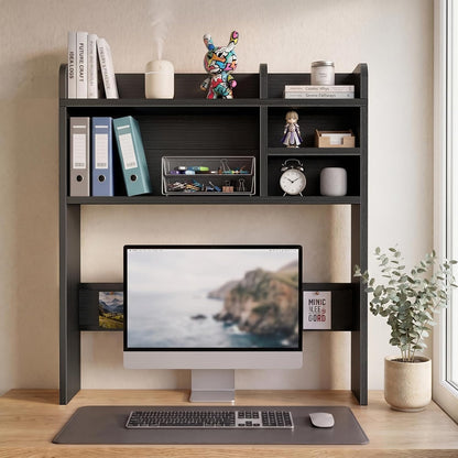 30" Black Desk Hutch Dorm Top Only with Sheves Felt Board for College