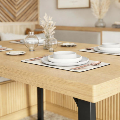 Brafab Corner Dining Table Set, 43 Inch Breakfast Nook Table Set with Bench with Hidden Storage & 2 Ottomans, 5-Piece Corner Bench Dining Table Set, Natural