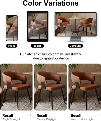 Dining Chairs Set of 4, Modern Faux Leather Kitchen Chairs