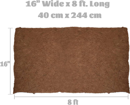 MIOHNAN Natural Coco Coir Fiber Liner Roll Sheet, Coconut Fiber Pad, Coconut Husk Liners Mat for Planters Baskets, DIY Moss Pole - 16x96 inch