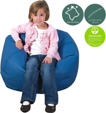 Children's Factory 26" Kids Bean Bag Chairs, Flexible Seating Classroom Furniture, Beanbag Ideal for Boy/Girl Toddler Daycare or Playroom, Deep Water (CF610-035)