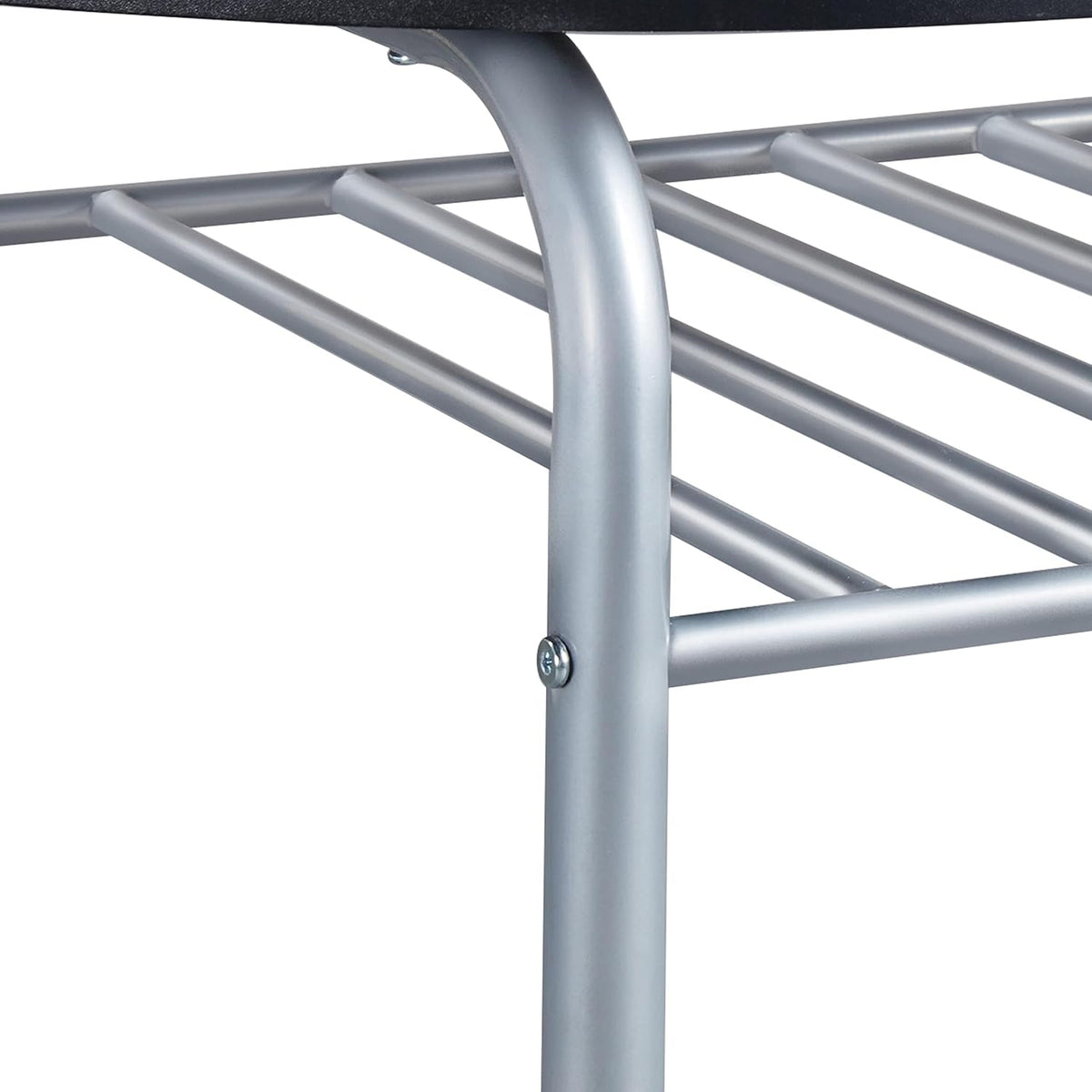 Yaheetech 3-Piece Dining Table Set, Breakfast Bistro Table Set for 2, Small Kitchen and Table Chairs Set of 2 with Metal Frame and Storage Rack for Small Space/Apartment/Dorm Room, White