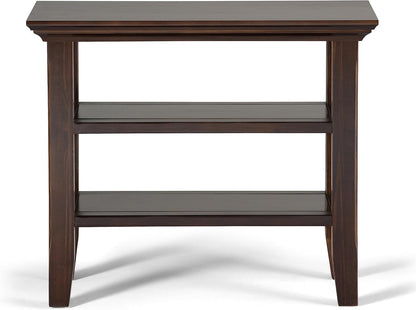 SIMPLIHOME Acadian Solid Wood 14 inch Wide Transitional-Style Narrow Side Tables in Brunette Brown for the Living Room and Bedroom (Set of 2)