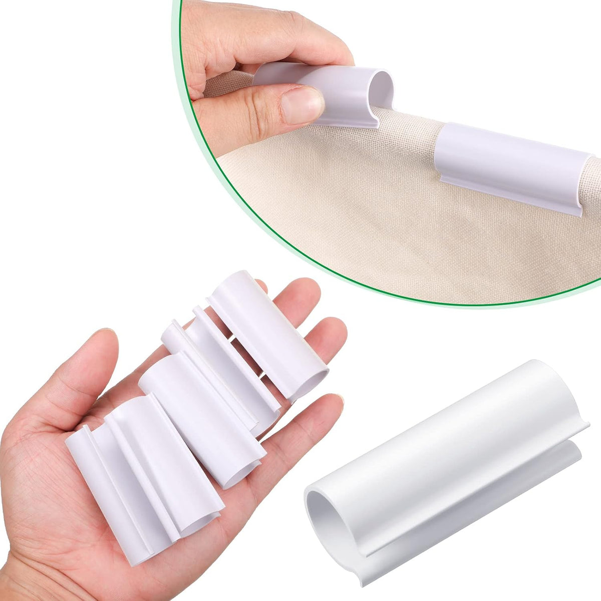 Jetec 16 Pcs PVC Pipe Clamps Greenhouses Strap Clips 2.4 Inches Long Summer PVC Water Pipe Clamps Strap Clips for Woodworking(for 1/2 Inch PVC Pipe,White)