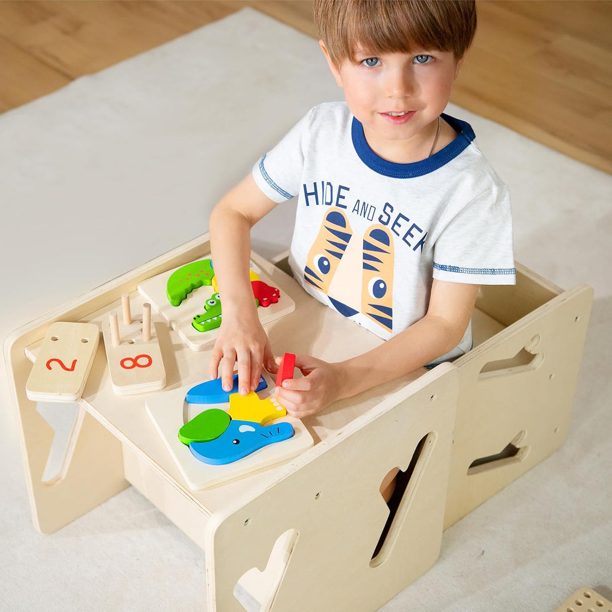 Montessori Weaning Table and Chair Solid Wooded Toddler Table and Chair Set Kids Montessori Furniture
