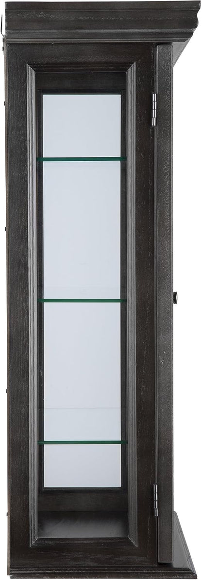 Design Toscano Country Tuscan Hardwood Wall Curio Cabinet: Ebony Black Finish