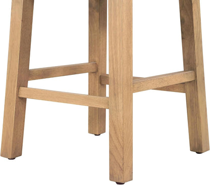 Solid Rubberwood Round Side Table with Drawer, Natural Oak Painted Finish Sofa End Table & Nightstand for Living Room, Bedroom