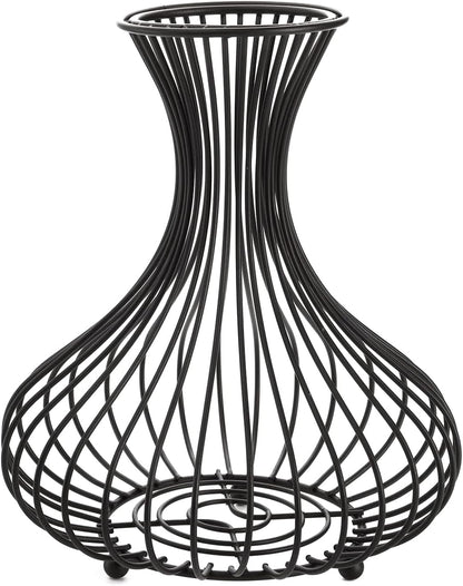 Metal Black Wine Cork Display Holder Iron Cork Container Decorative Free Standing Wine Cork Storage Collector Cage Wine Stopper Collector Basket for Wine Lover Gift Kitchen Decor