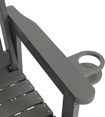 Poly Lumber Patio Glider, HIPS Material Weather-Resistant Swing Bench for Outdoor Porch Garden, Gray