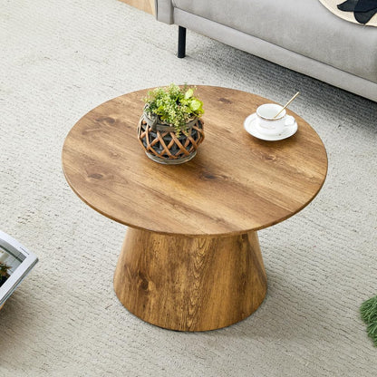 Nesting Coffee Table Set, Round Wood Grain Veneer, Mid-Century Modern | Classic Round Coffee and Side Table Set with Simple Wood-Grain Design for Living Rooms, Offices, and Center Spaces.