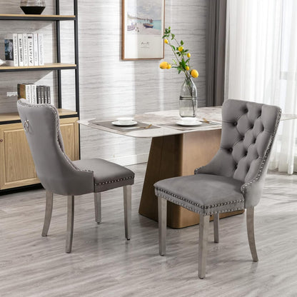 Rustic 7 Piece Dining Table Set, 62.99"-78.74" Extendable Dining Table & 6 Gray Velvet Dining Chairs with Stainless Leg, White Expandable Dining Room Table and Chairs Set