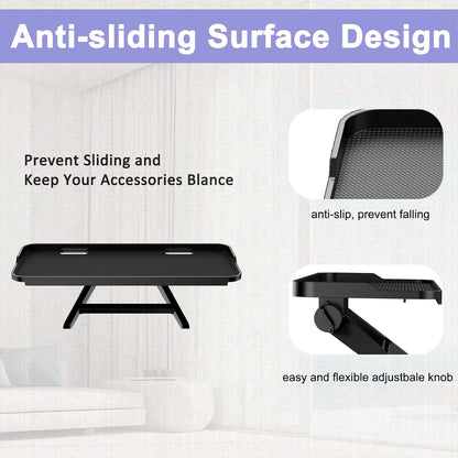 TETVIK TV Top Shelf Screen Adjustable Monitor Top Shelf Storage Bracket Tray Mount Computer Bracket for Cellphone Stand, Media Boxes, Game Console, Router, Speakers Black 2 Pieces