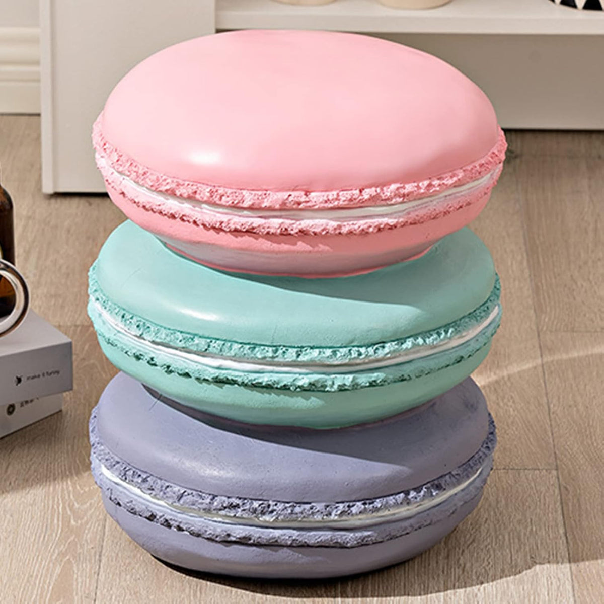 Food Shoe Changing Stool, Comfortable Ingenious Simulated Food Stool Fun Decorative Lightweight for Home (Sweetheart Cookie)