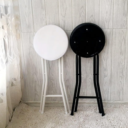 Home Folding Stool, Heavy Duty Folding bar Stool Collapsible Padded Round Stool with 300 Pound Capacity (Color : White, Size : 24in) 1