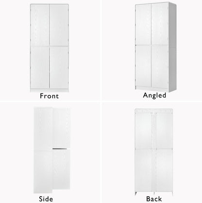 72'' Tall Mid-Century Kitchen Pantry with 3 Adjustable Shelves, Freestanding Storage Cabinet with 8 Door Shelves & 1 Hidden Drawer, Versatile Cupboard for Kitchen, Dining & Living Room,White