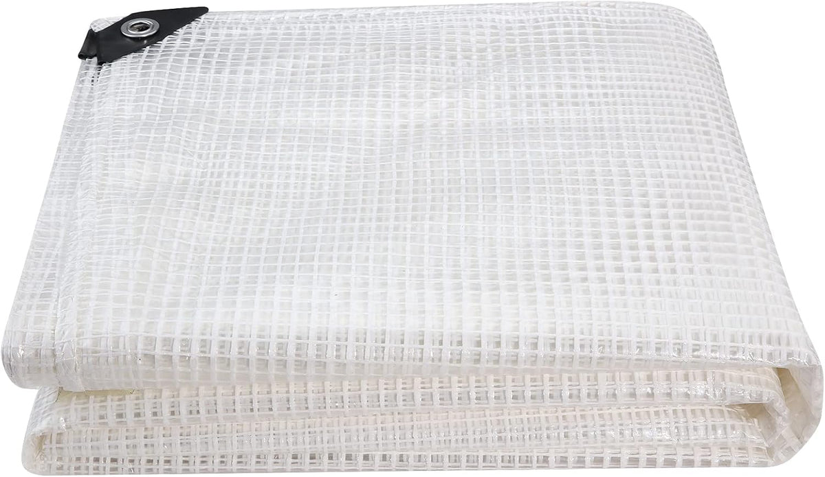 Clear Greenhouse Heavy Duty tarp 14 Mil Clear Waterproof Cover,UV Resistant Poly Tarp with Grommets 10x20ft Superior Strength,for Gardening, Farming, Nursery, Garden