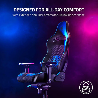 Razer Enki Gaming Chair, Built-in Lumbar Arch, All-Day Comfort, Black | Optimized Cushion Density, Dual-Textured, Eco-Friendly Synthetic Leather, Adjustable 152-degree Recline