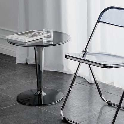 Mesa Auxiliar Round Acrylic Side Table w/Removable Tabletop Contemporary Small Accent End Table Easy to Clean for Home Bedroom Office Sofa