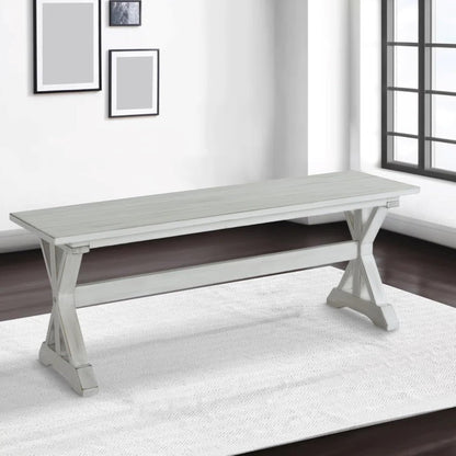 Boraam Jamestown Backless Dining Room Bench, Antique White