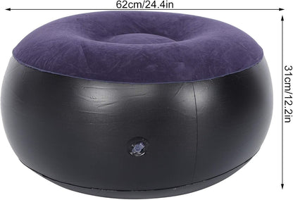01 02 015 Inflatable Flocking Stool, Inflatable Chair Footrest Blue Indoor Outdoor Portable for Travel for Home, default