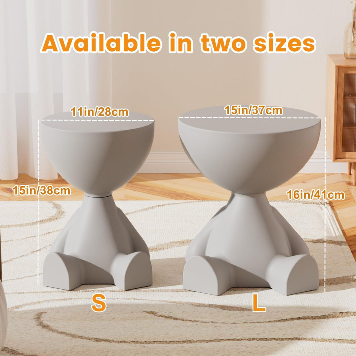 Circle Side Table, Round Modern End Table, Waterproof & Durable, Small Coffee Table for Living Room, Bedroom, Bedside, Versatile Accent Table - White