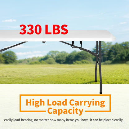 PayLessHere Folding Tables 6ft Plastic Half Portable Foldable Table for Parties Wedding BBQ Camping, White 6 FT