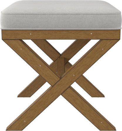 Hillsdale Somerset Backless Wood Vanity Stool for Makeup Room or Bathroom, Dark Driftwood