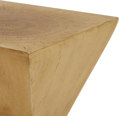 Modern Hourglass Side Table, Sculptural End Table for Living Room, Bedroom & Office, Hand-Finished Accent Table with Wood-Like Texture, for Indoor Use, Compact 18 Inch Design,Light Natural