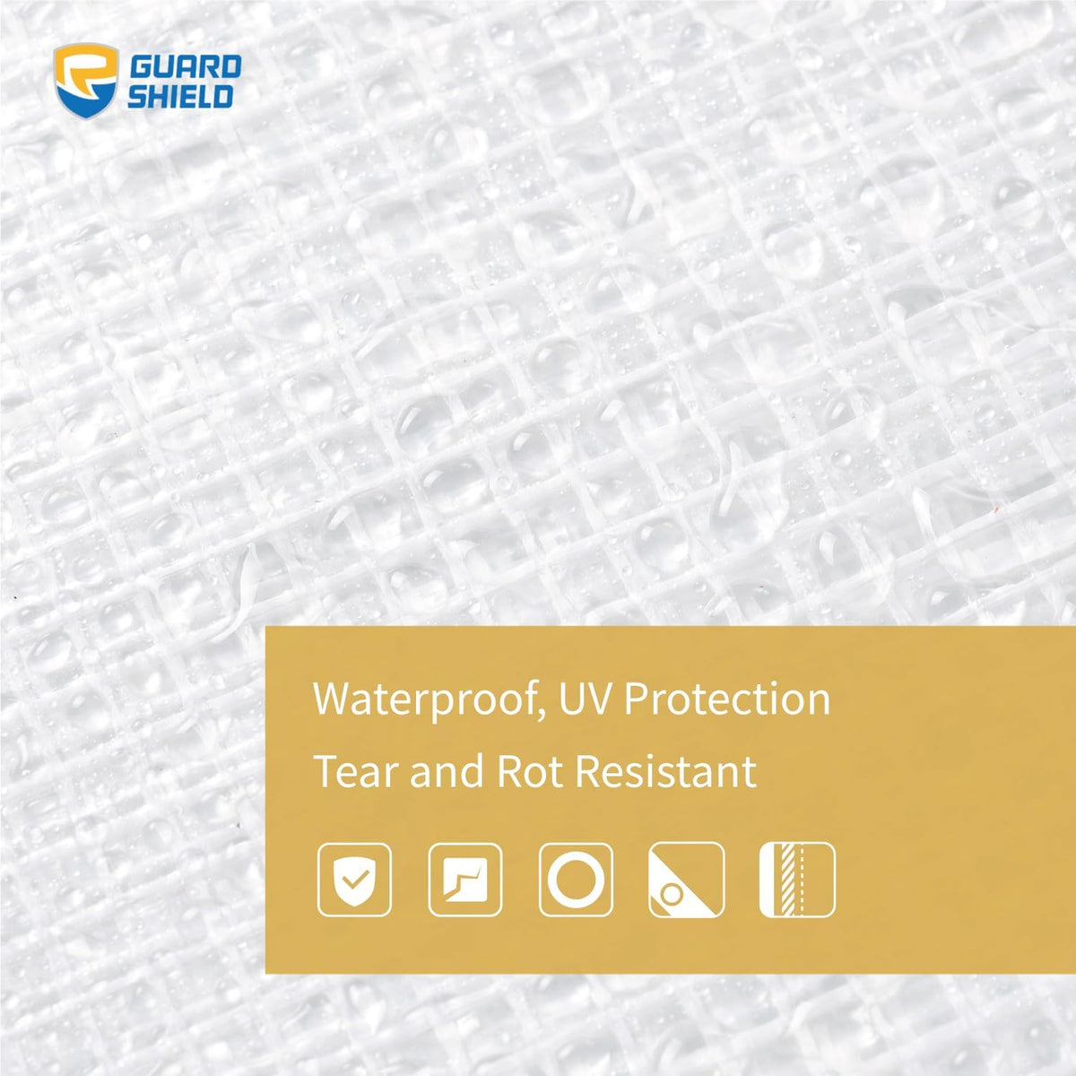 GUARD SHIELD Clear White Tarp Heavy Duty 12x12 Feet Waterproof for Greenhouse Outdoor Garden Poly Cover UV Resistant 3x3 Weave 10mil