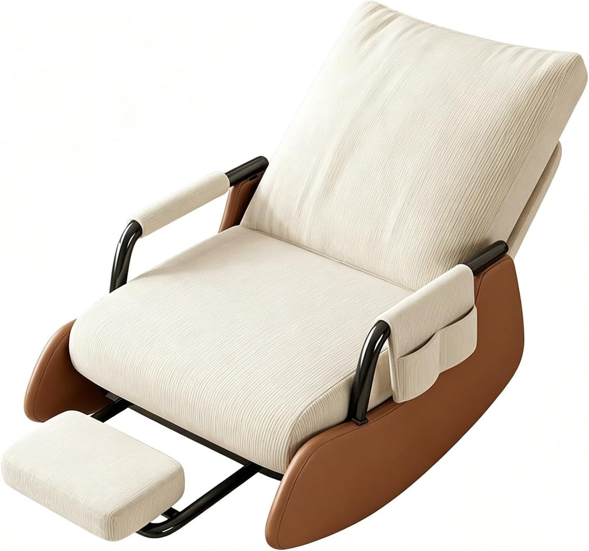 Reading Nook Rocking Chair with Foot Stool,Folding Rocking Chair | Foldable Multi-Angle Recline Indoor Rocker